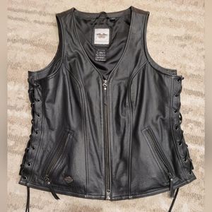 Womens Harley-Davidson leather vest XL black